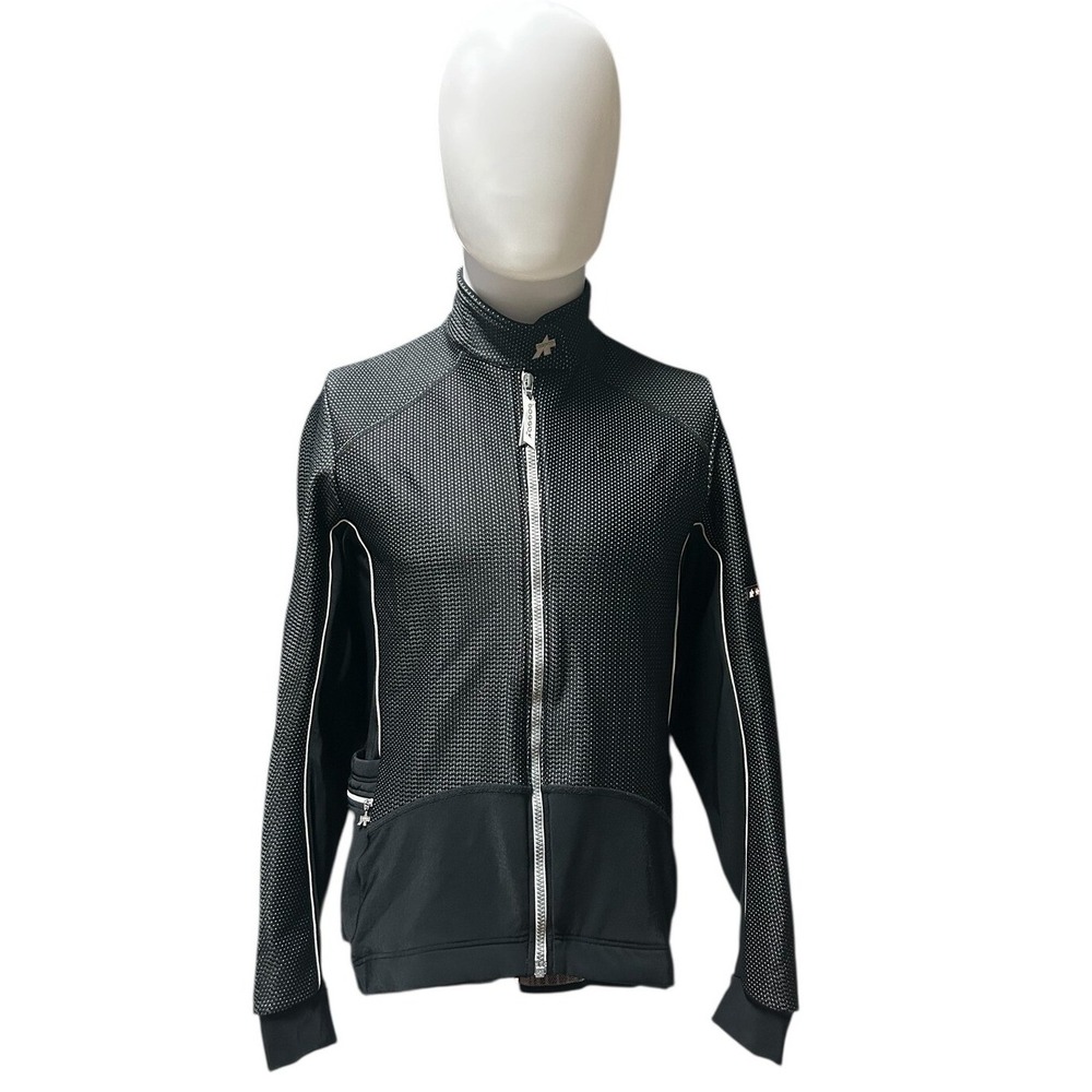 Assos Cycling Jacket Black Windproof Lightweight Full Zip Pockets XL Mens